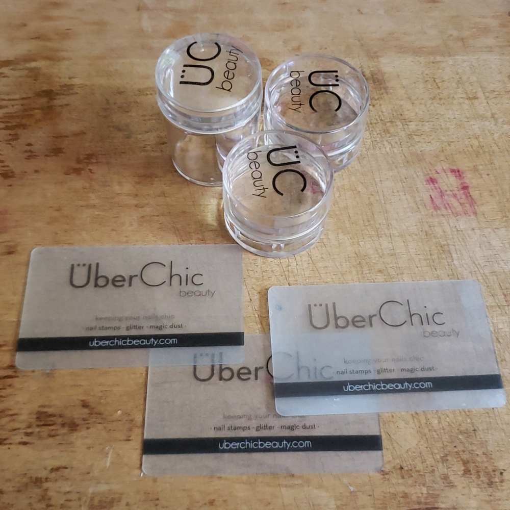 3 sets of nail art plates, scrapers, and stampers